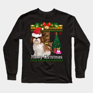 Ugly Christmas Sweater SHIH TZU Long Sleeve T-Shirt